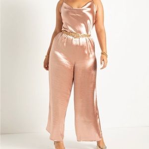 Eloquii NWT size 16 pink satin jumpsuit